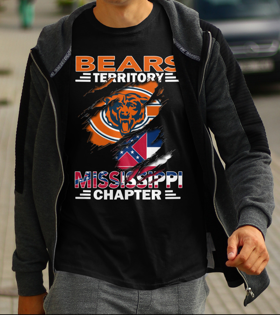 Bears Territory Chicago Mississippi Chapter Flag Collaboration T-Shirt