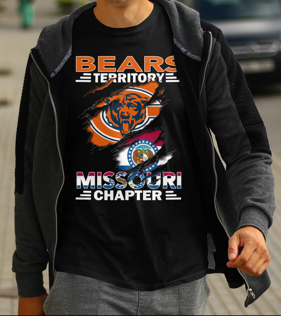 Bears Territory Missouri Chapter Chicago Bears And Missouri State Flag T-Shirt