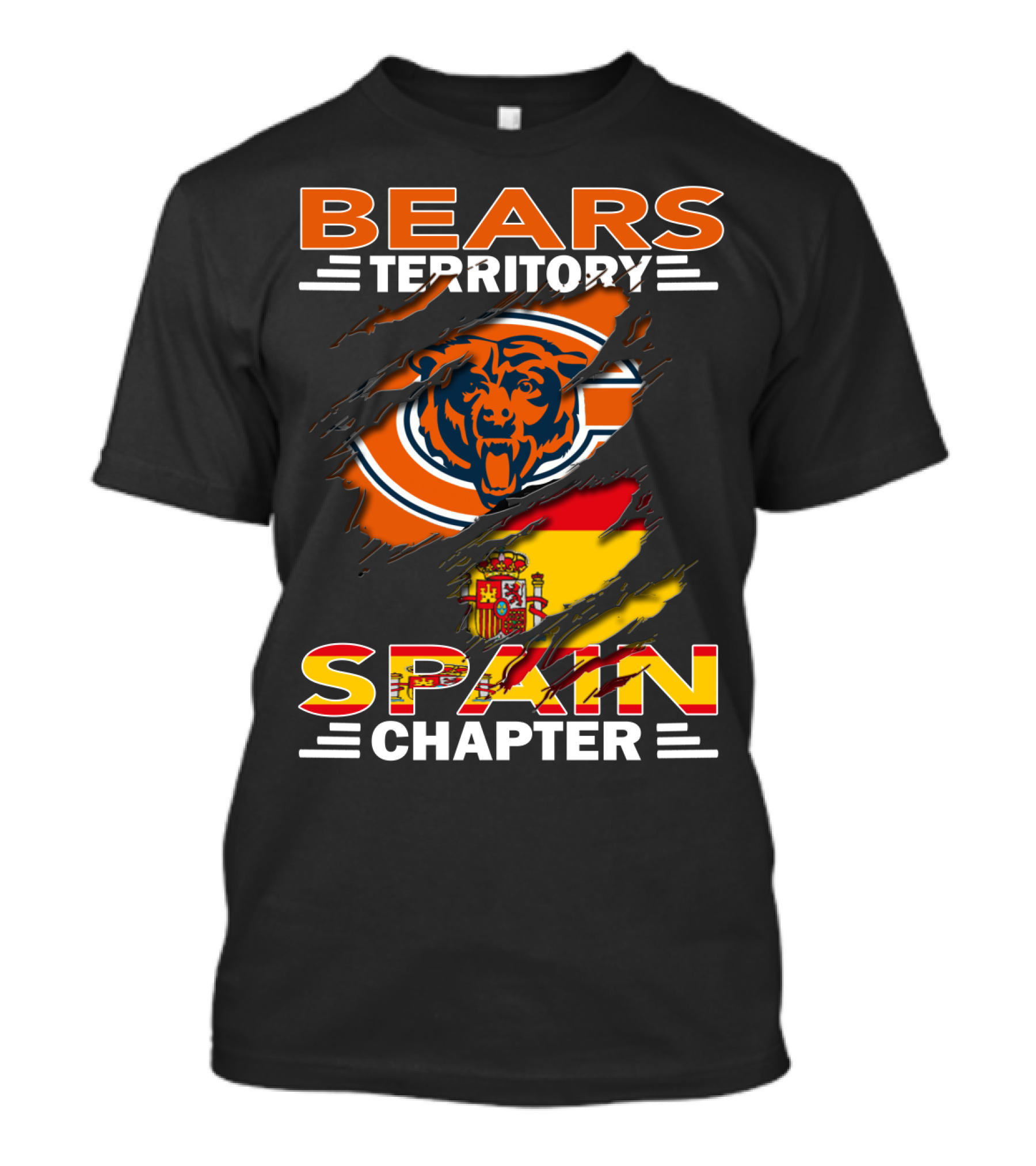 Bears Territory Spain Chapter Chicago Bears Flag T-Shirt