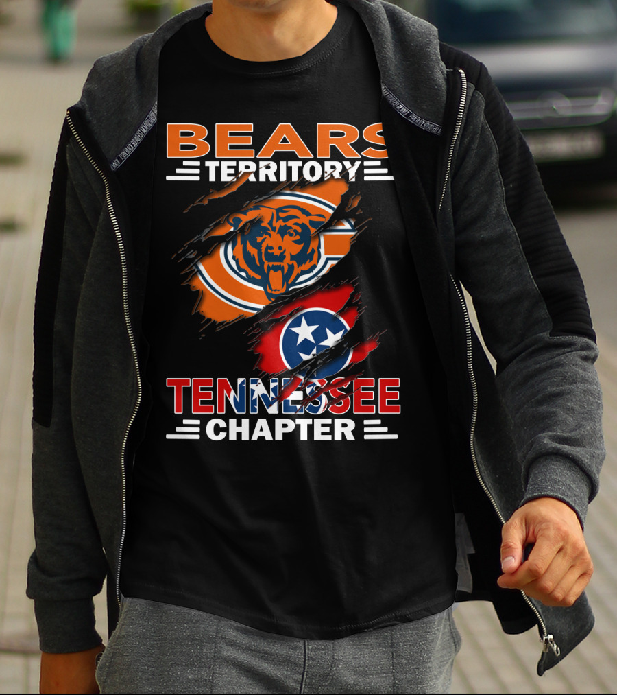 Bears Territory Tennessee Chapter Chicago Bears Tennessee Flag T-Shirt