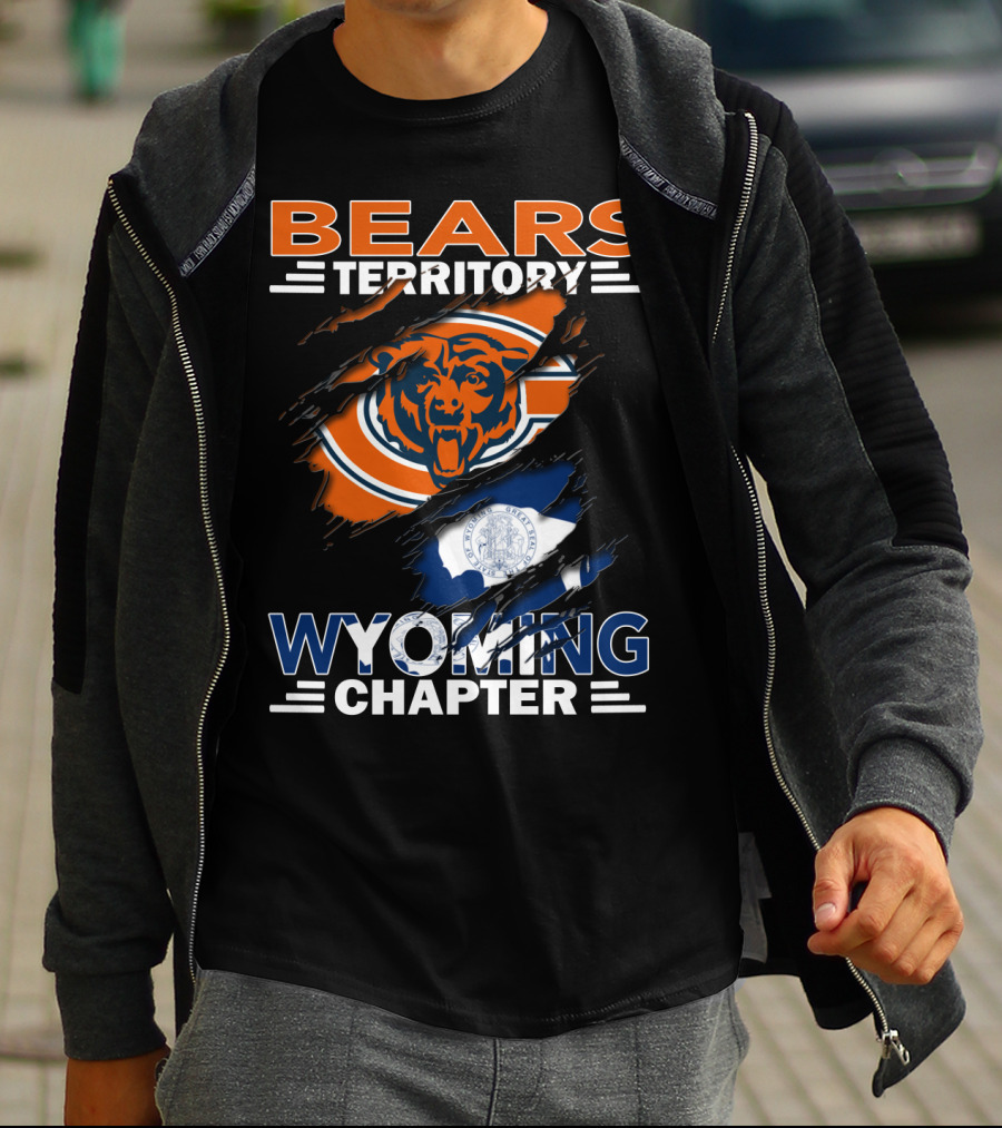 Bears Territory Wyoming Chapter Chicago Bears Logo Wyoming Flag T-Shirt