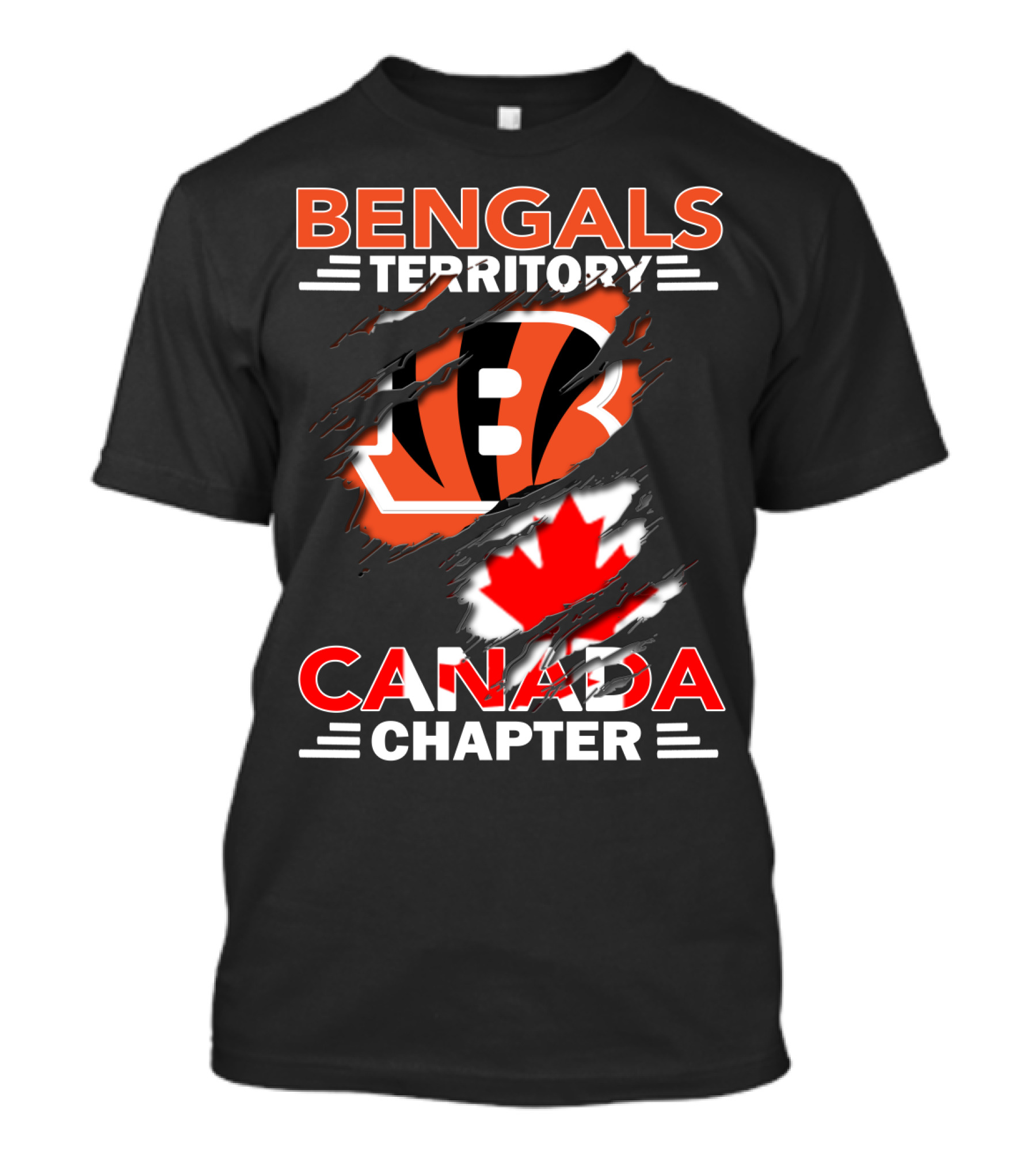 Bengals Territory Canada Chapter Bengals Logo Maple Leaf T-Shirt