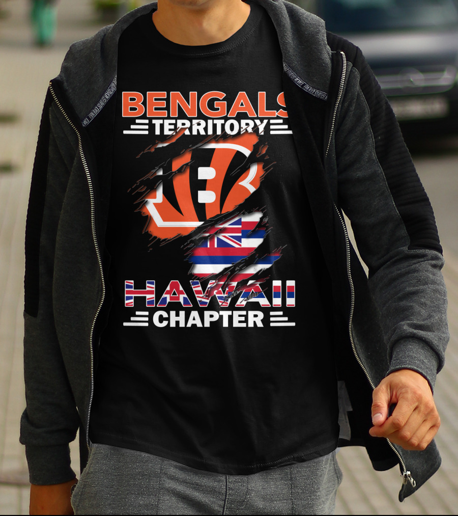 Bengals Territory Hawaii Chapter NFL Logo With Hawaiian Flag Elements T-Shirt