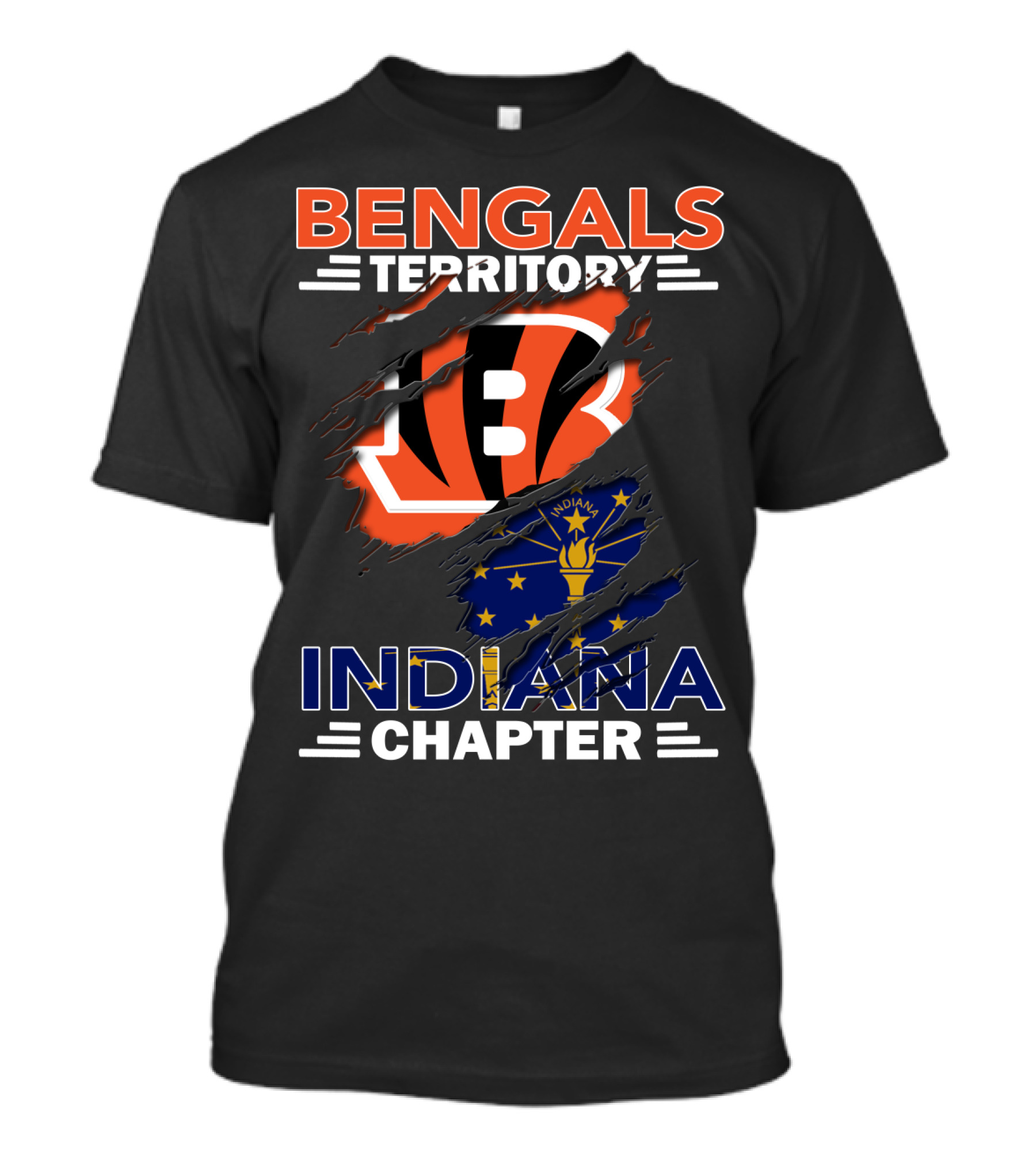Bengals Territory Indiana Chapter NFL Fan Club United States Flag T-Shirt