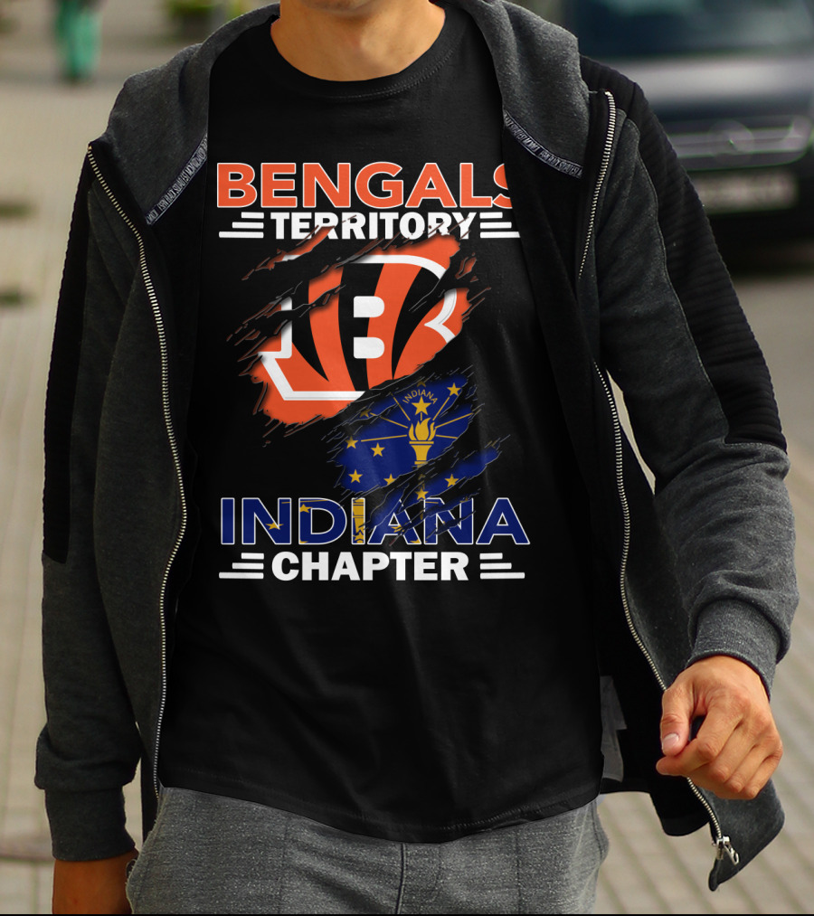 Bengals Territory Indiana Chapter NFL Fan Club United States Flag T-Shirt