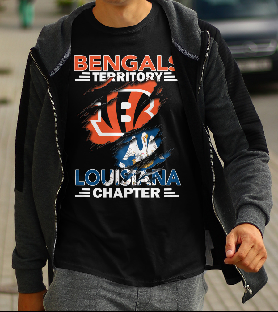 Bengals Territory Louisiana Chapter Torn Logo Pelican T-Shirt