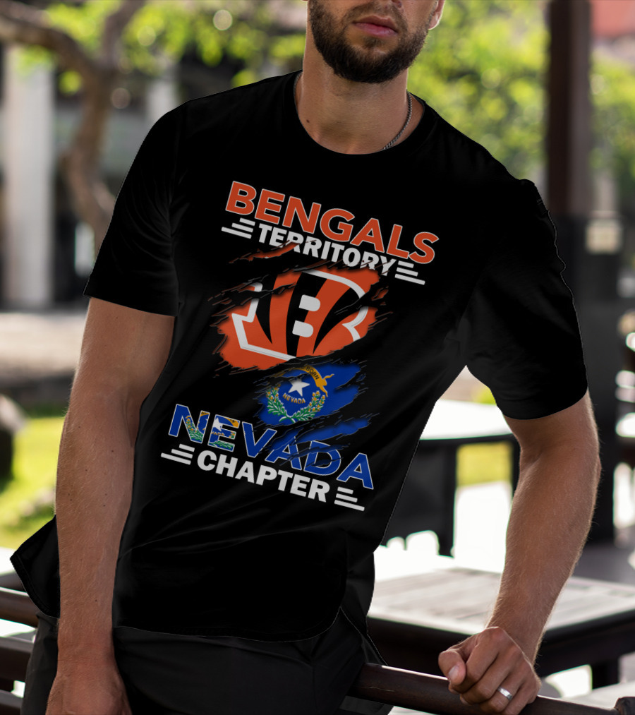 Bengals Territory Nevada Chapter Bengals Logo Nevada Flag T-Shirt