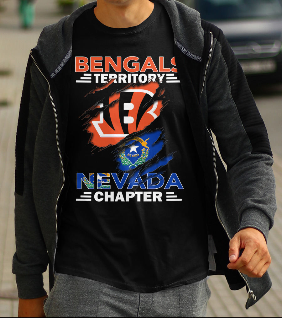 Bengals Territory Nevada Chapter Bengals Logo Nevada Flag T-Shirt