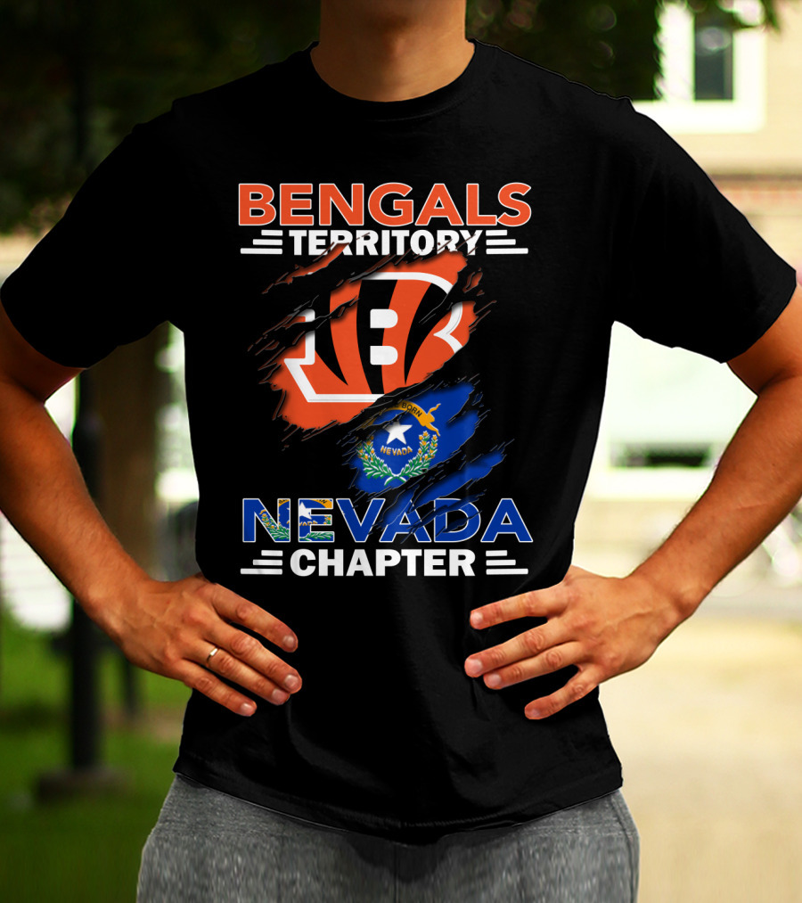 Bengals Territory Nevada Chapter Bengals Logo Nevada Flag T-Shirt