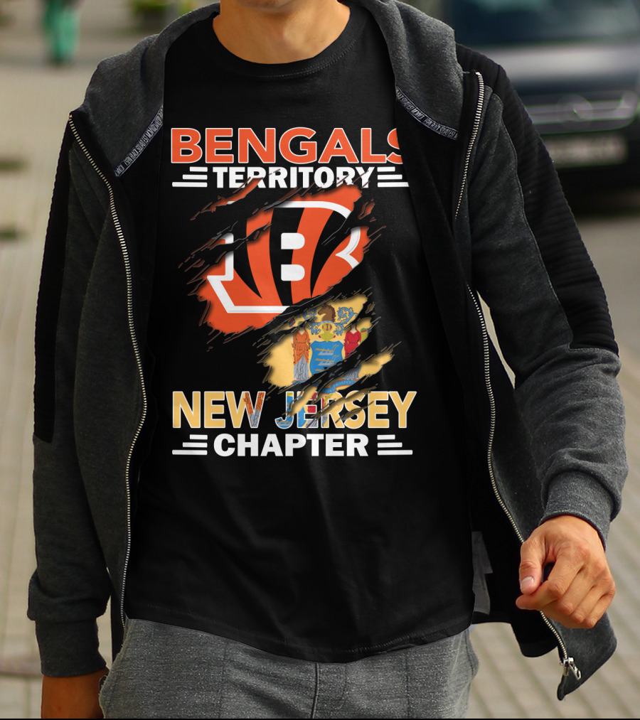 Bengals Territory New Jersey Chapter Logo And State Flag T-Shirt