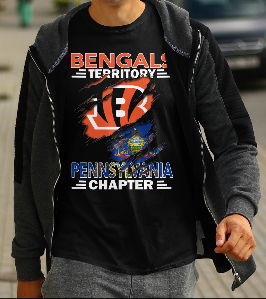 Bengals Territory Pennsylvania Chapter Logo With State Flag Elements T-Shirt