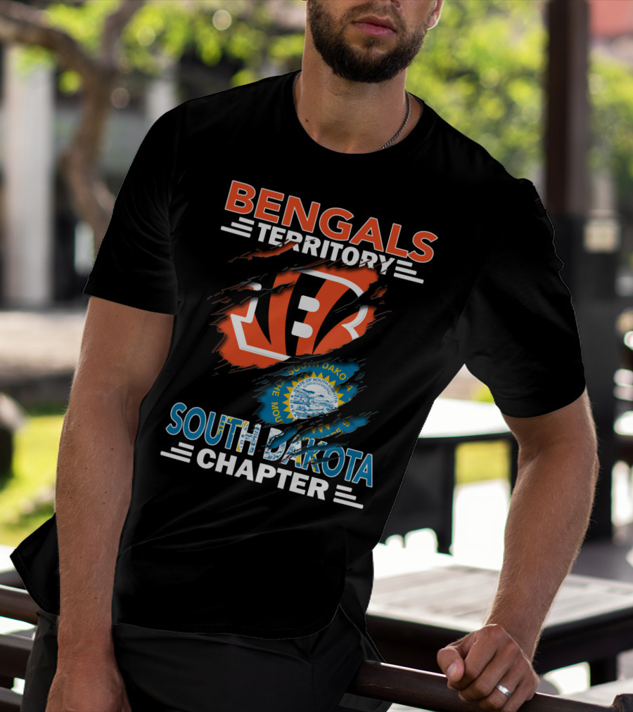 Bengals Territory South Dakota Chapter Fan Shirt With South Dakota Flag And Bengals T-Shirt