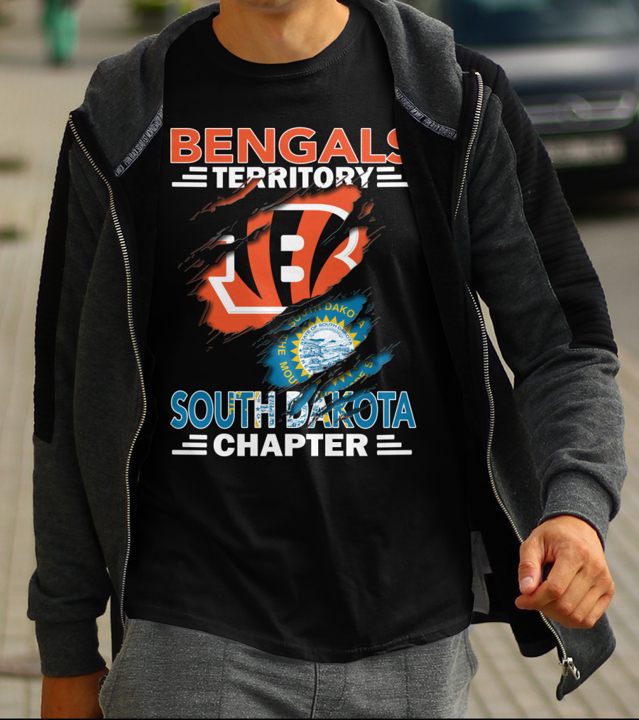 Bengals Territory South Dakota Chapter Fan Shirt With South Dakota Flag And Bengals T-Shirt