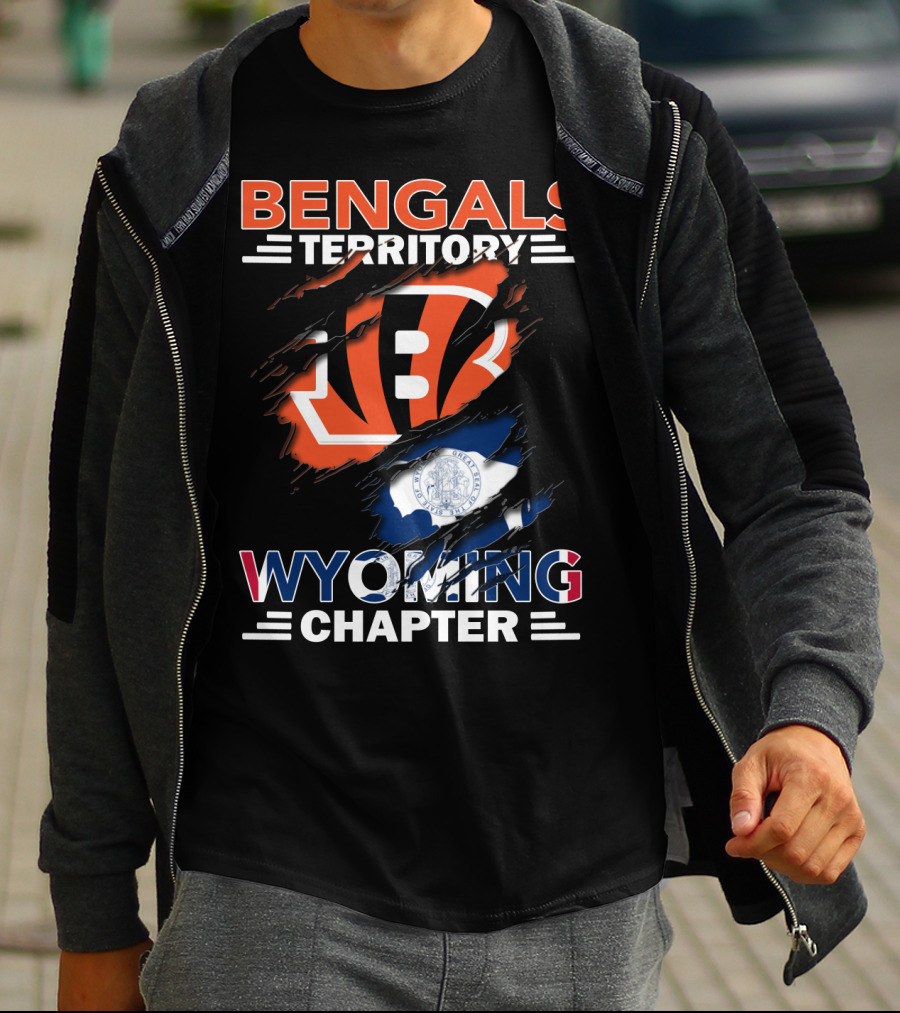 Bengals Territory Wyoming Chapter Bengals Logo Wyoming Flag T-Shirt