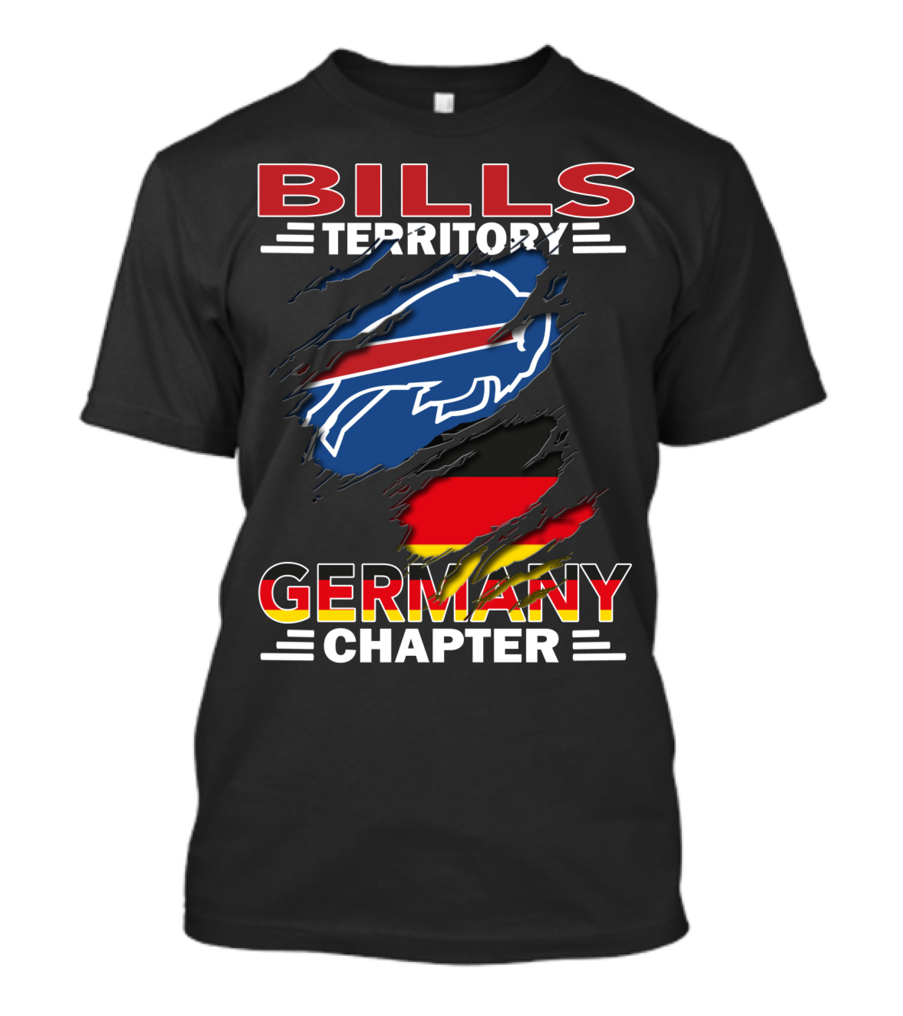 Bills Territory Germany Chapter Buffalo Bills Logo With German Flag T-Shirt