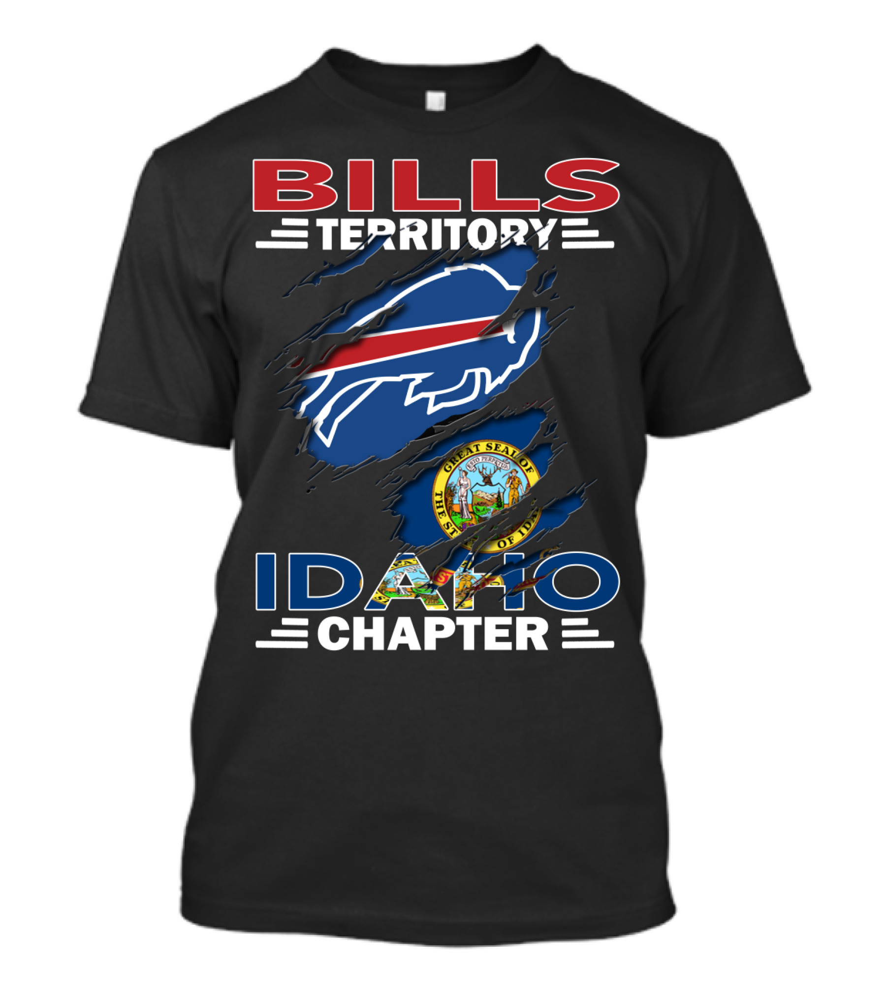 Bills Territory Idaho Chapter With Buffalo Symbol And Idaho Seal T-Shirt