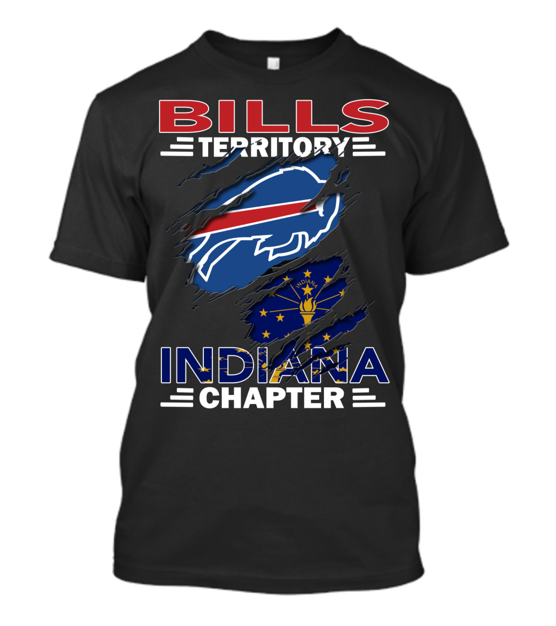 Bills Territory Indiana Chapter Buffalo Bills Indiana Flag T-Shirt