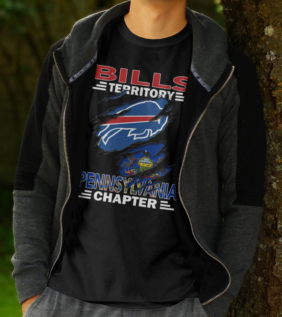 Bills Territory Pennsylvania Chapter Buffalo Bills Logo Ripped T-Shirt