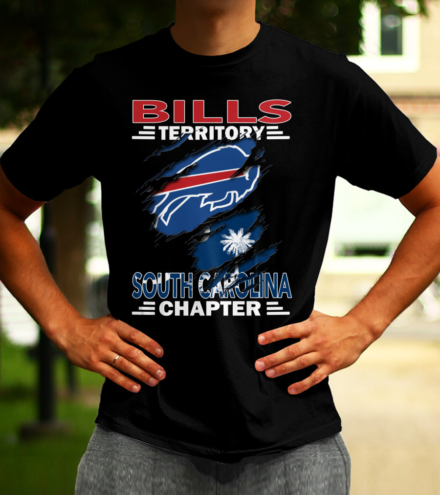 Bills Territory South Carolina Chapter Logo With Palmetto And Buffalo T-Shirt
