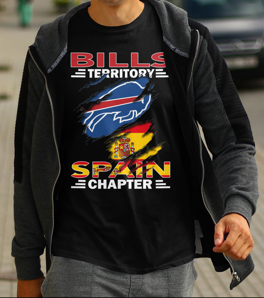 Bills Territory Spain Chapter Buffalo Logo Spain Flag T-Shirt