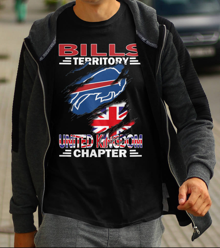 BILLS TERRITORY UNITED KINGDOM CHAPTER Buffalo Logo With Union Jack T-Shirt
