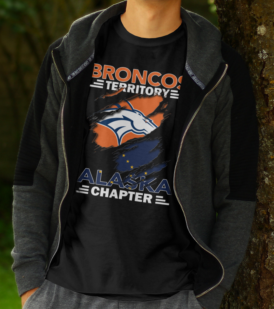 Broncos Territory Alaska Chapter With Iconic Horse Logo And Alaska Flag Elements T-Shirt