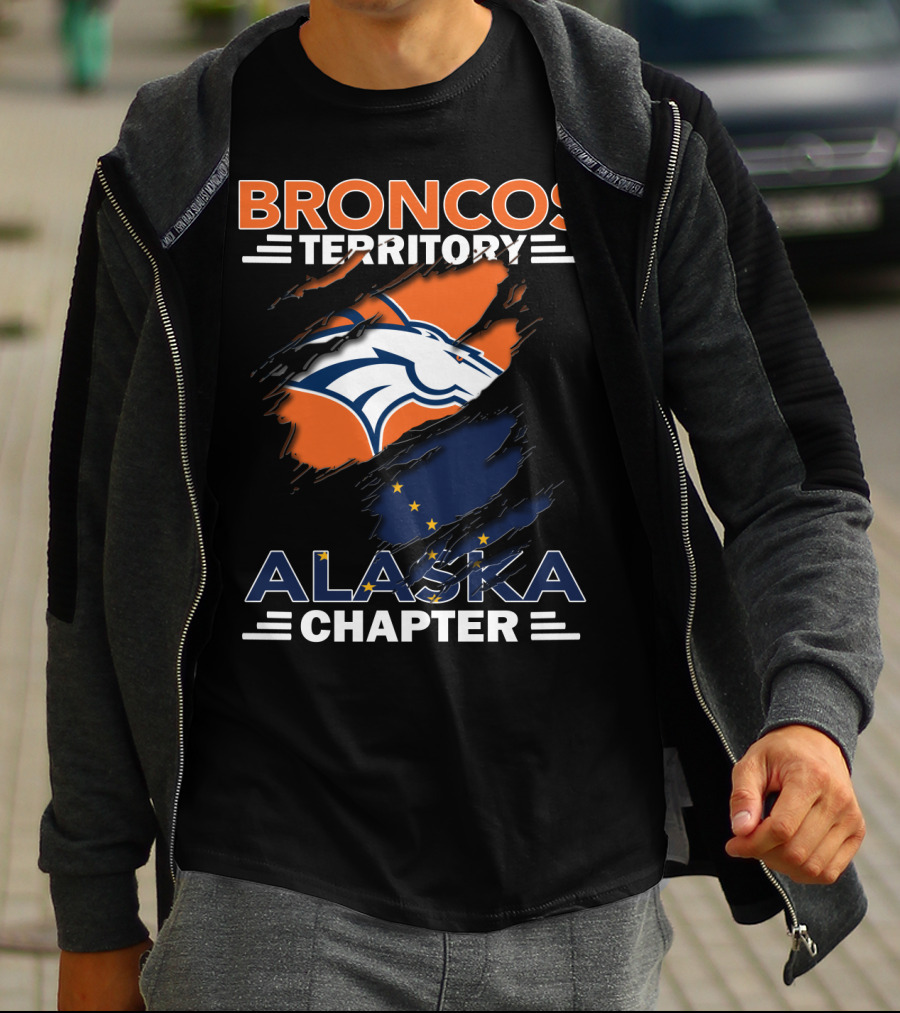 Broncos Territory Alaska Chapter With Iconic Horse Logo And Alaska Flag Elements T-Shirt