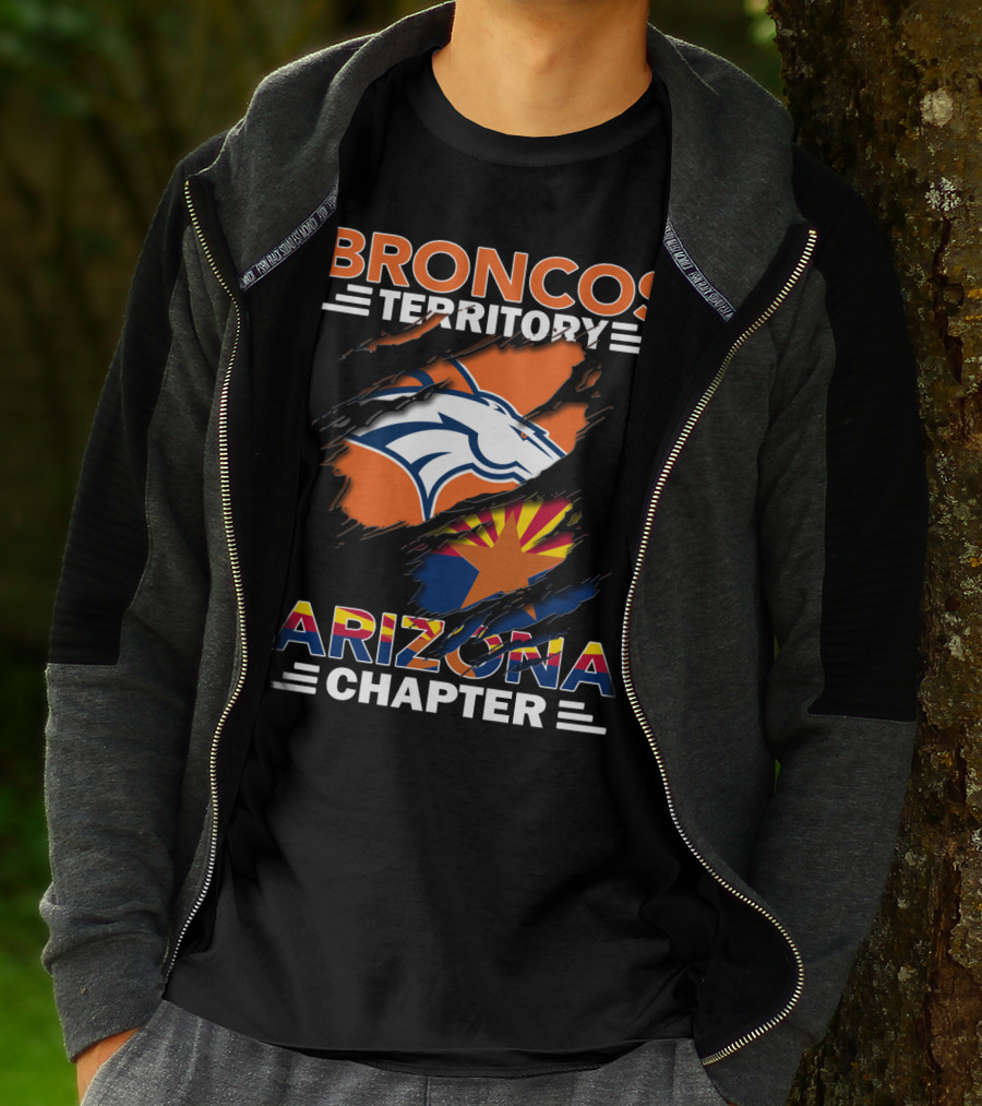 Broncos Territory Arizona Chapter Denver Football Fan Club Logo State Flag T-Shirt