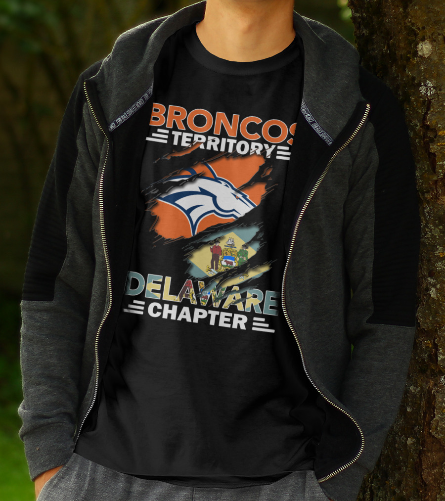 Broncos Territory Delaware Chapter State Flag And Logo Elements T-Shirt