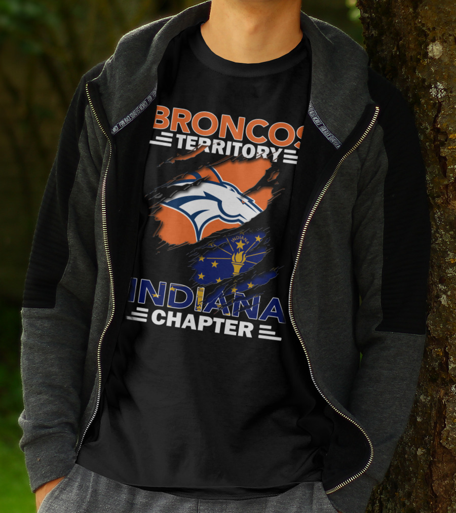 Broncos Territory Indiana Chapter NFL Coat Of Arms T-Shirt