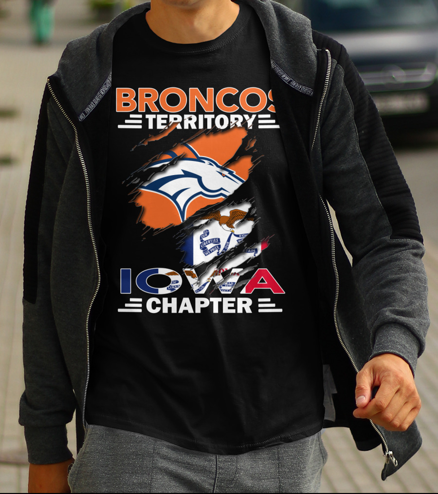 Broncos Territory Iowa Chapter NFL Football Fans T-Shirt