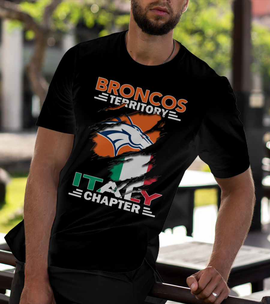 Broncos Territory Italy Chapter Italy Flag Denver T-Shirt