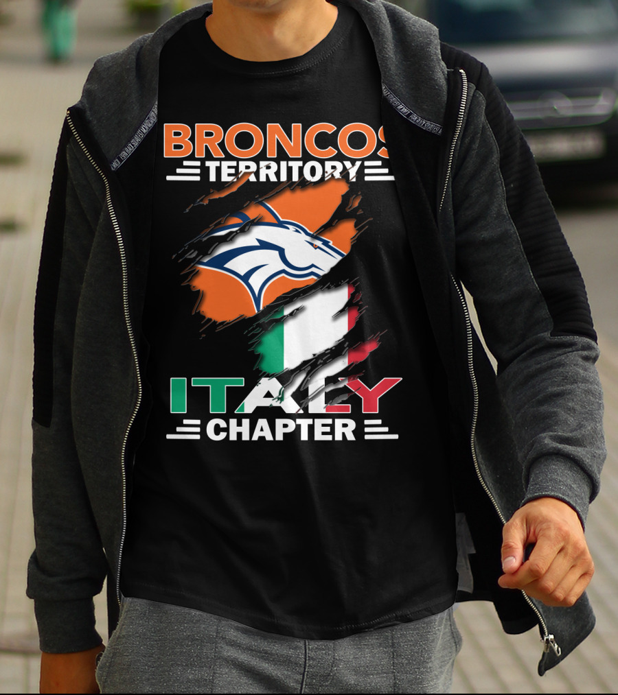 Broncos Territory Italy Chapter Italy Flag Denver T-Shirt