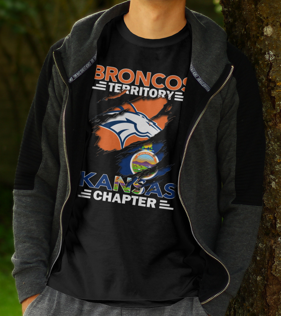 Broncos Territory Kansas Chapter Denver Football Team State Pride T-Shirt