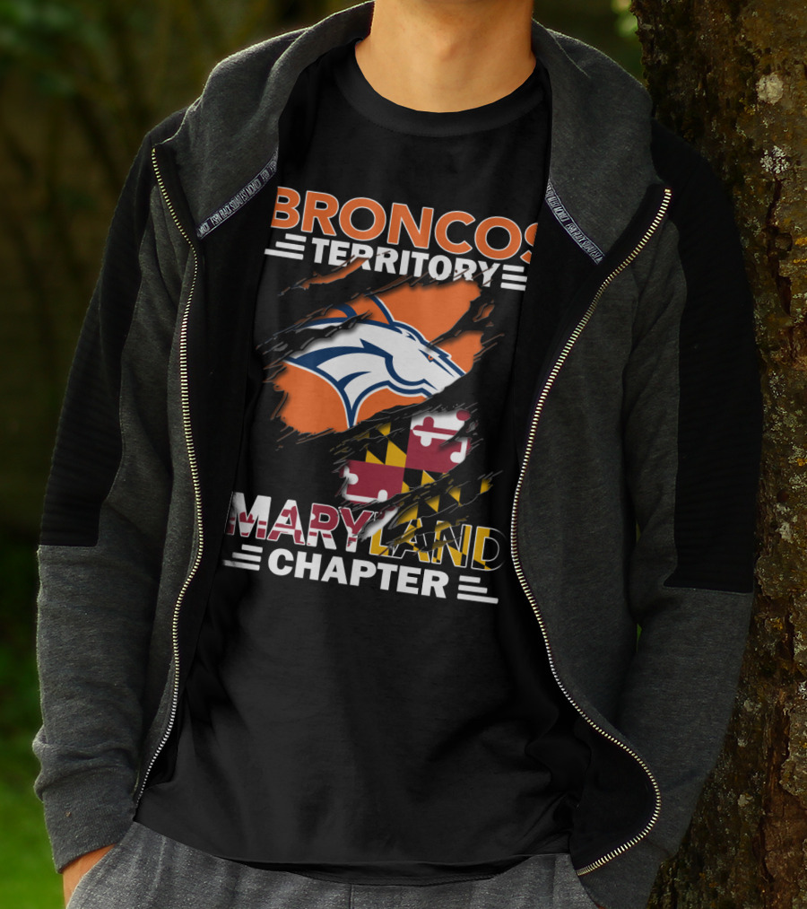 Broncos Territory Maryland Chapter Denver Football Fan Club State Pride T-Shirt