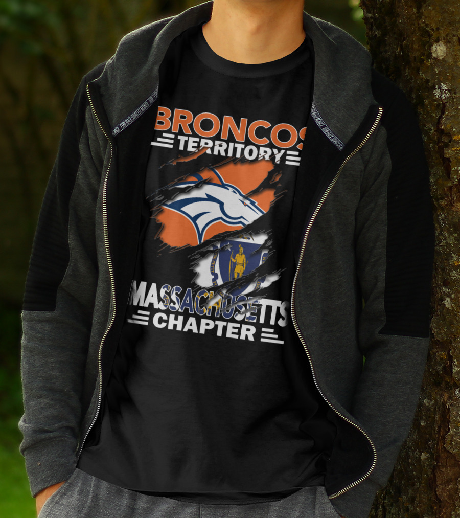 Broncos Territory Massachusetts Chapter Logo And State Flag T-Shirt