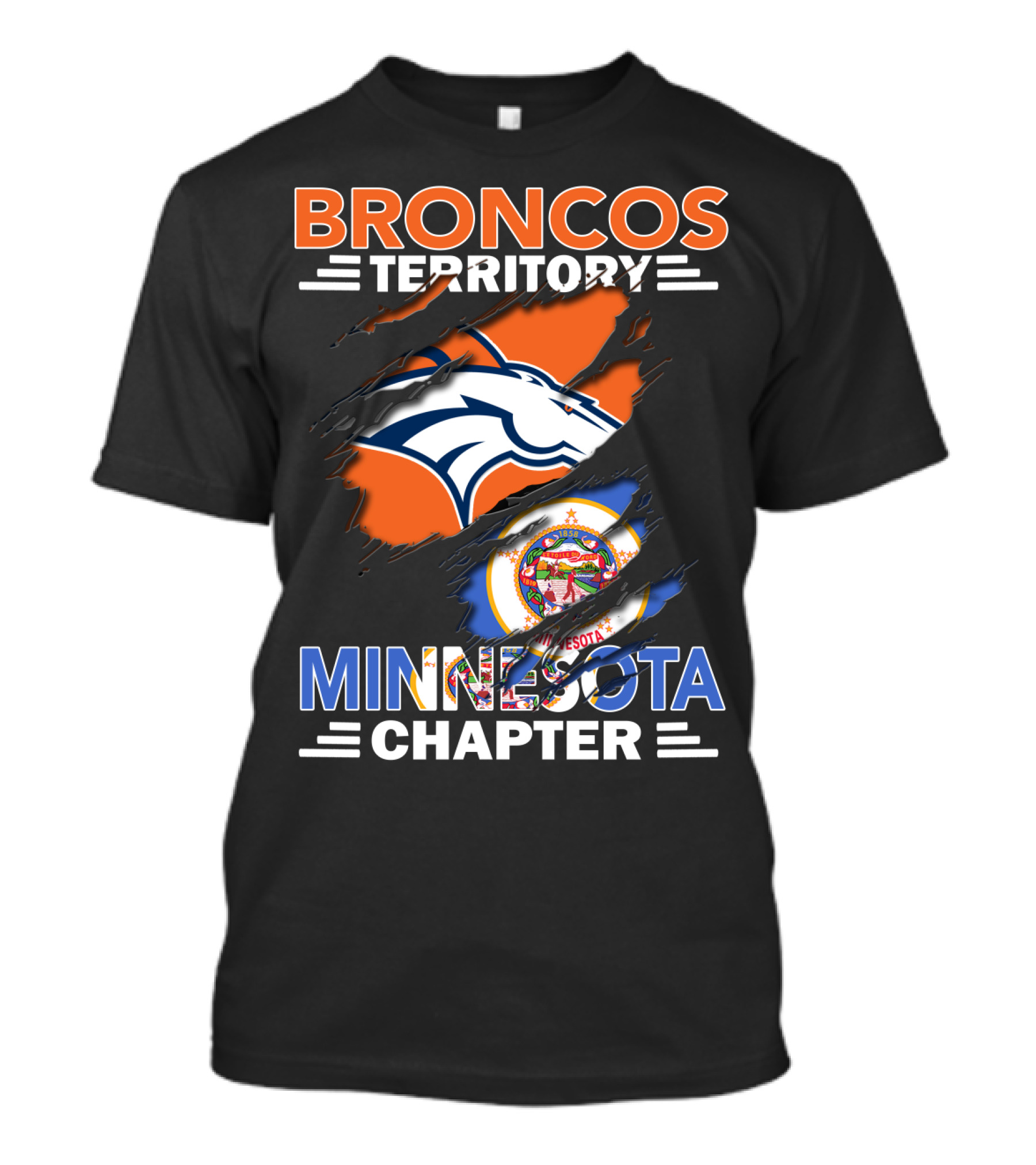 Broncos Territory Minnesota Chapter NFL Football Fan Club State Pride T-Shirt
