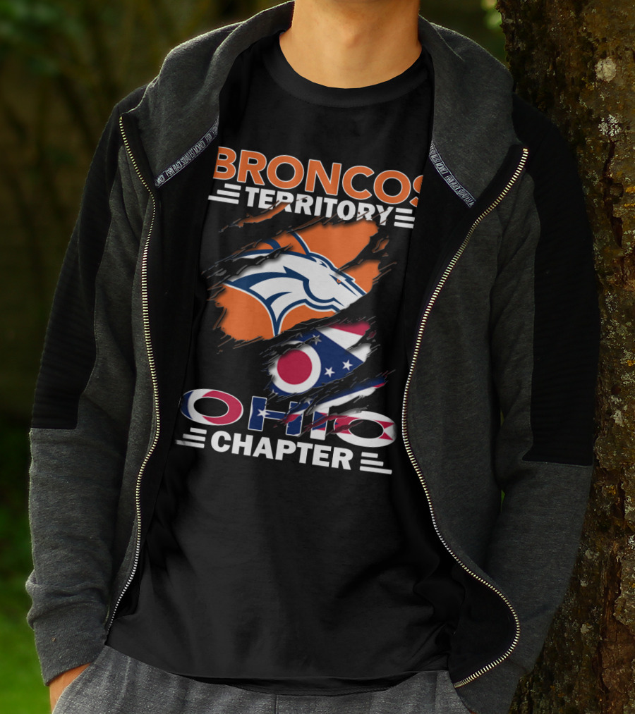 Broncos Territory Ohio Chapter Broncos Logo Ohio Flag T-Shirt