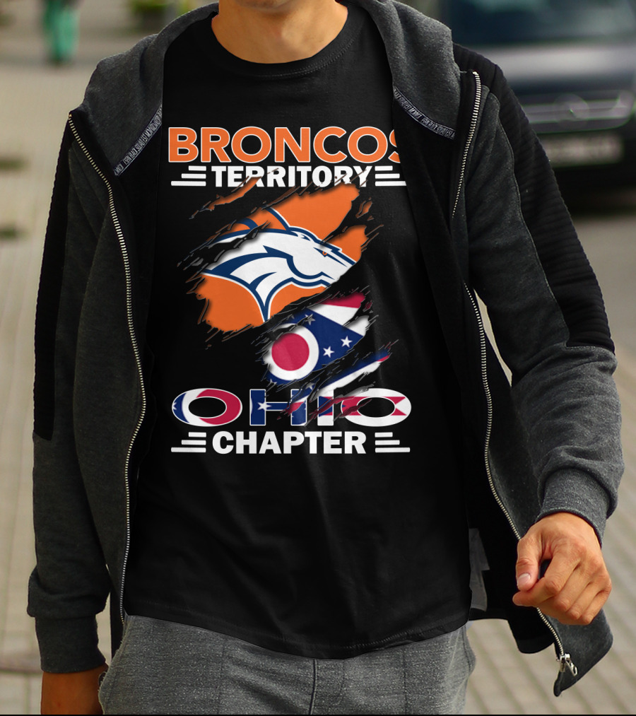 Broncos Territory Ohio Chapter Broncos Logo Ohio Flag T-Shirt