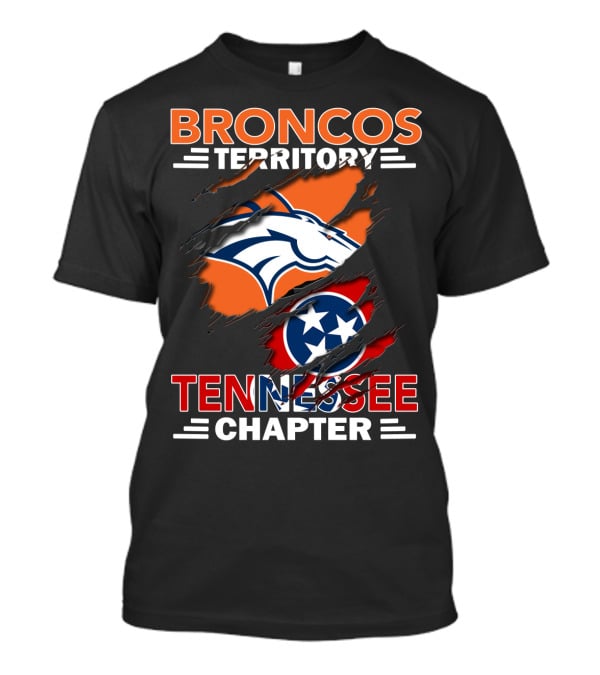 Broncos Territory Tennessee Chapter Denver Broncos Tennessee Flag T-Shirt