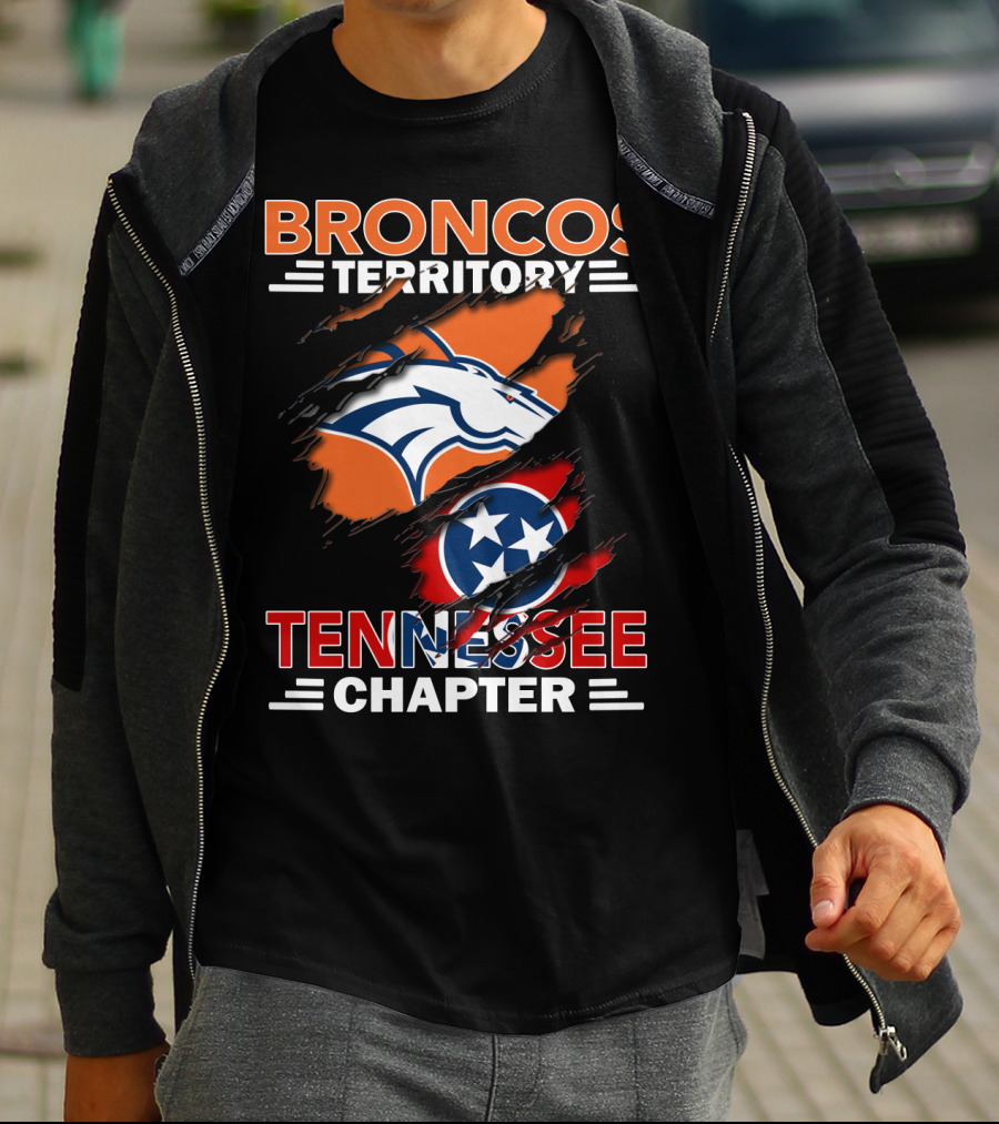 Broncos Territory Tennessee Chapter Denver Broncos Tennessee Flag T-Shirt