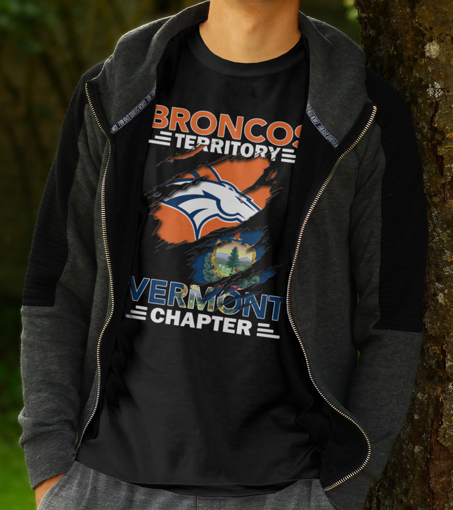 Broncos Territory Vermont Chapter Logo And Vermont Flag Integration T-Shirt