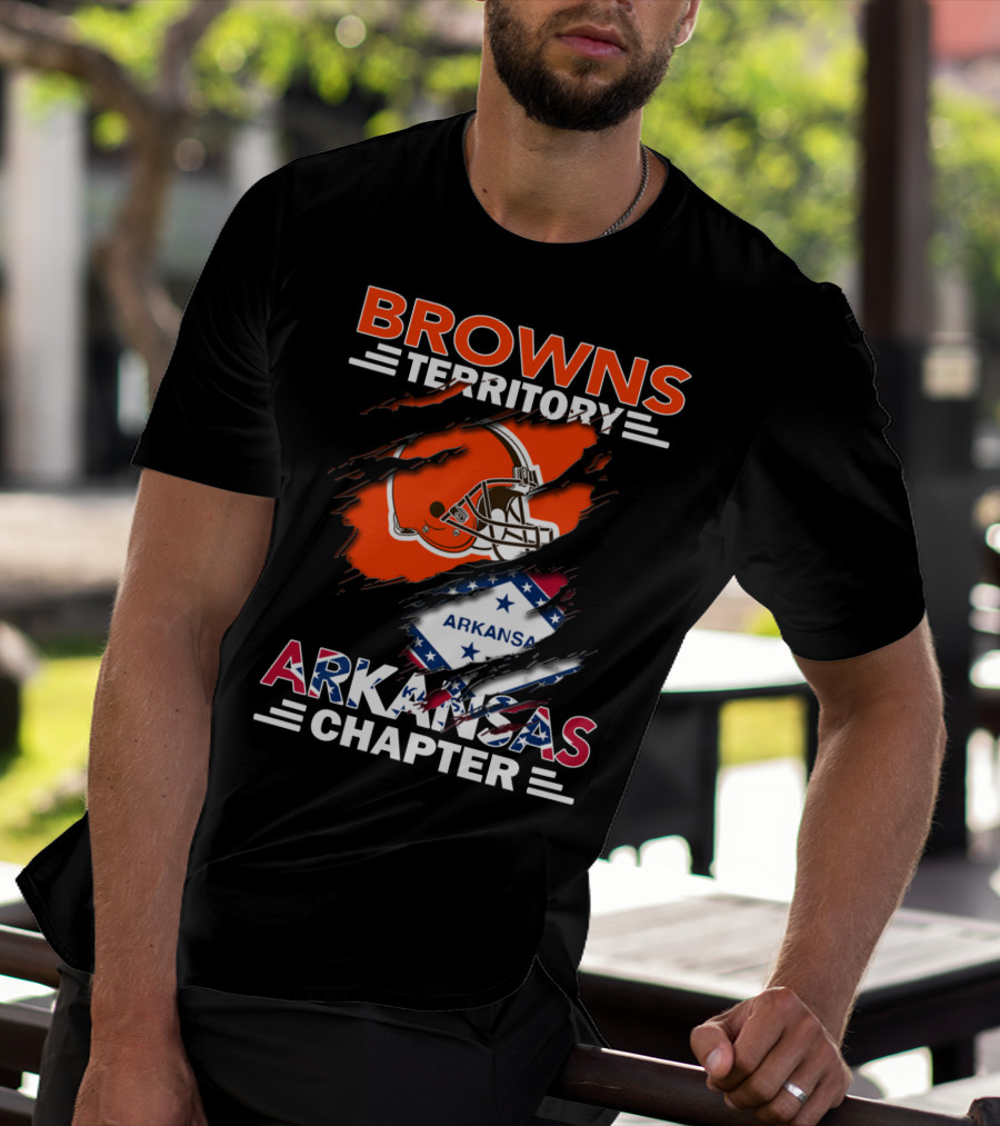 Browns Territory Arkansas Chapter Football Helmet Stars T-Shirt