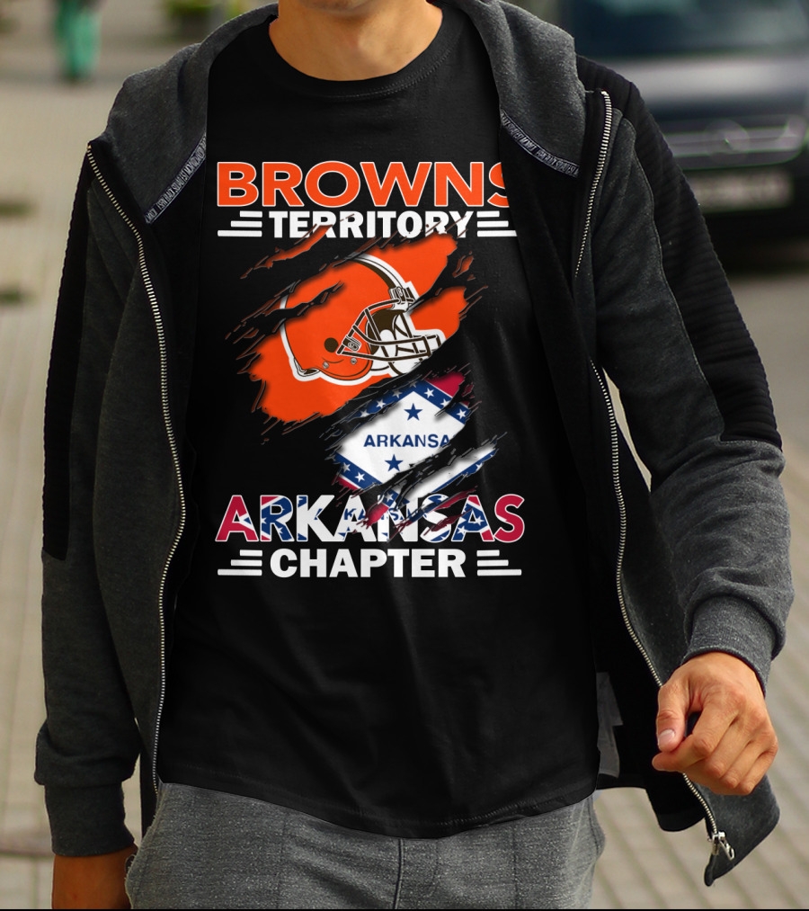 Browns Territory Arkansas Chapter Football Helmet Stars T-Shirt