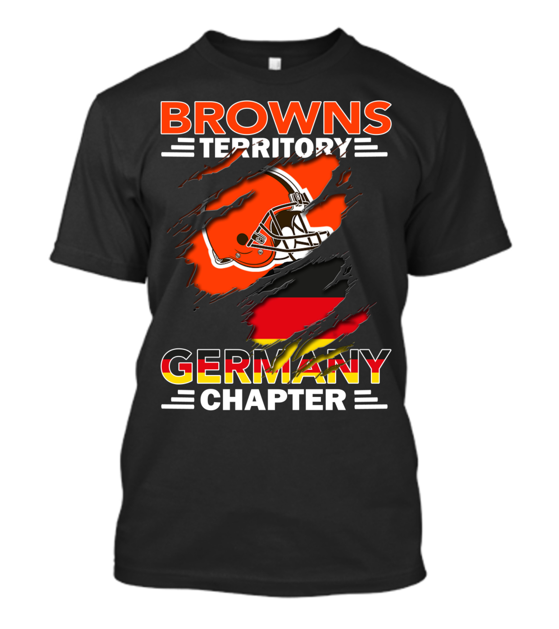 Browns Territory Germany Chapter Helmet And Flag T-Shirt