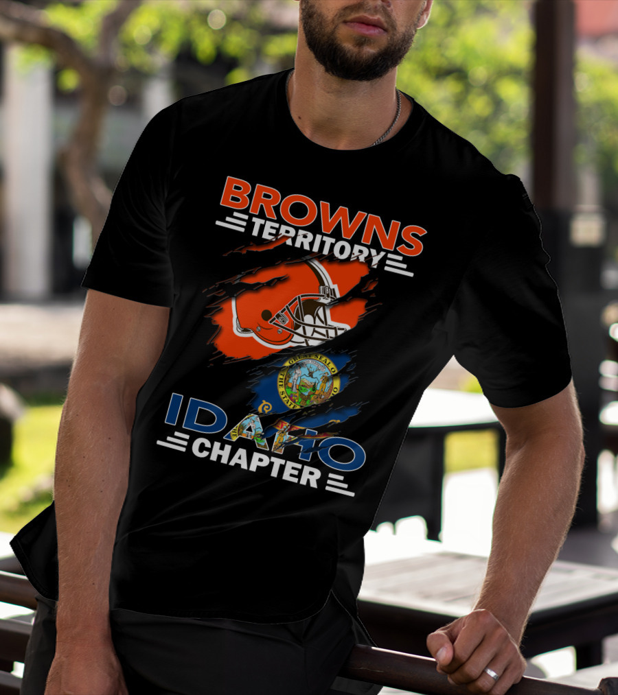 Browns Territory Idaho Chapter State Seal Football Helmet T-Shirt