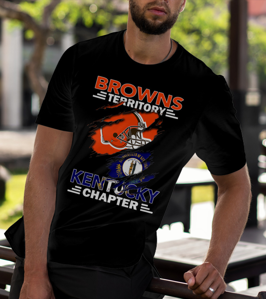 Browns Territory Kentucky Chapter Helmet And State Flag T-Shirt
