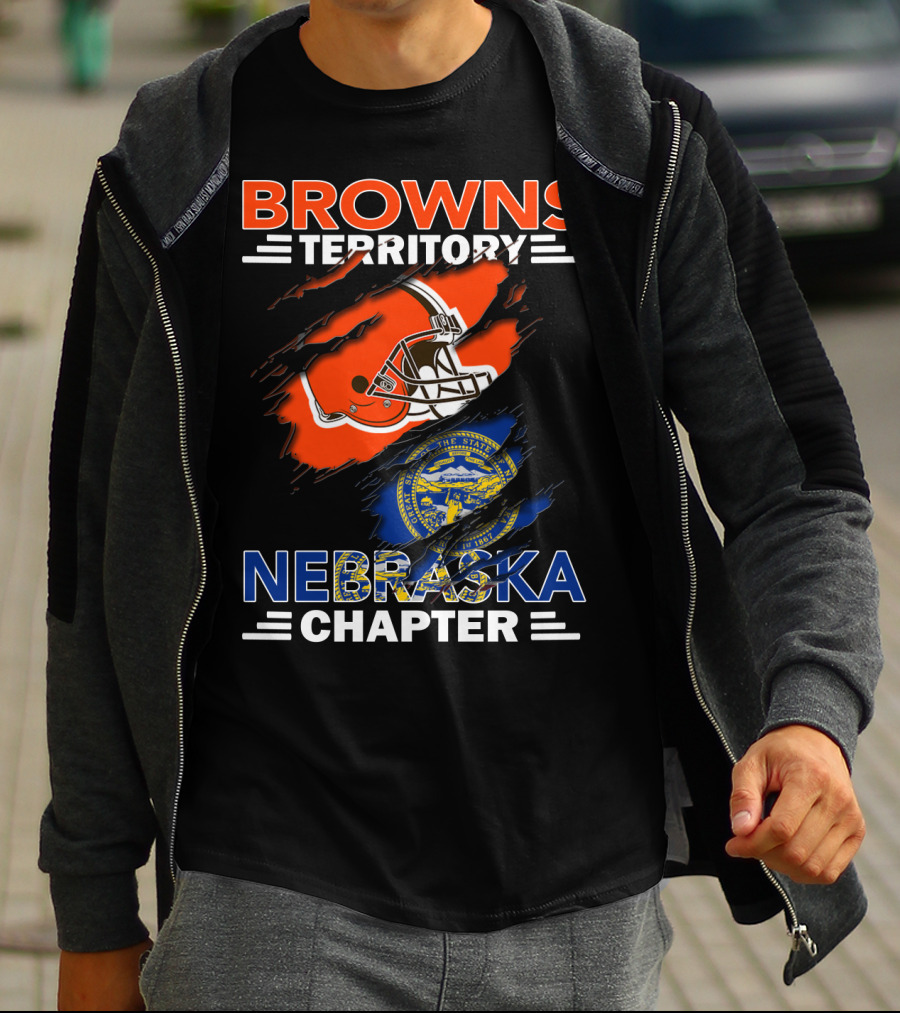 Browns Territory Nebraska Chapter Football Helmet Seal T-Shirt
