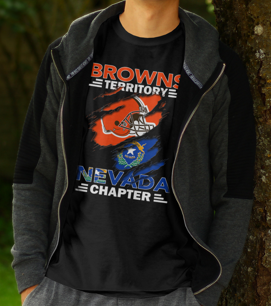 Browns Territory Nevada Chapter Football Helmet And State T-Shirt