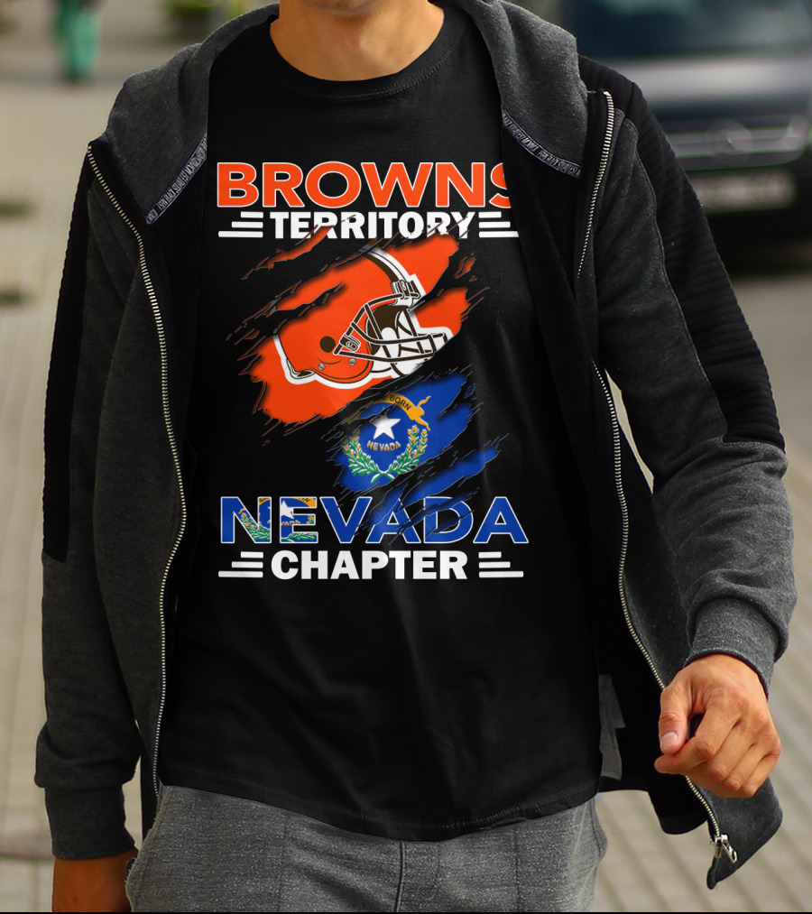 Browns Territory Nevada Chapter Football Helmet And State T-Shirt